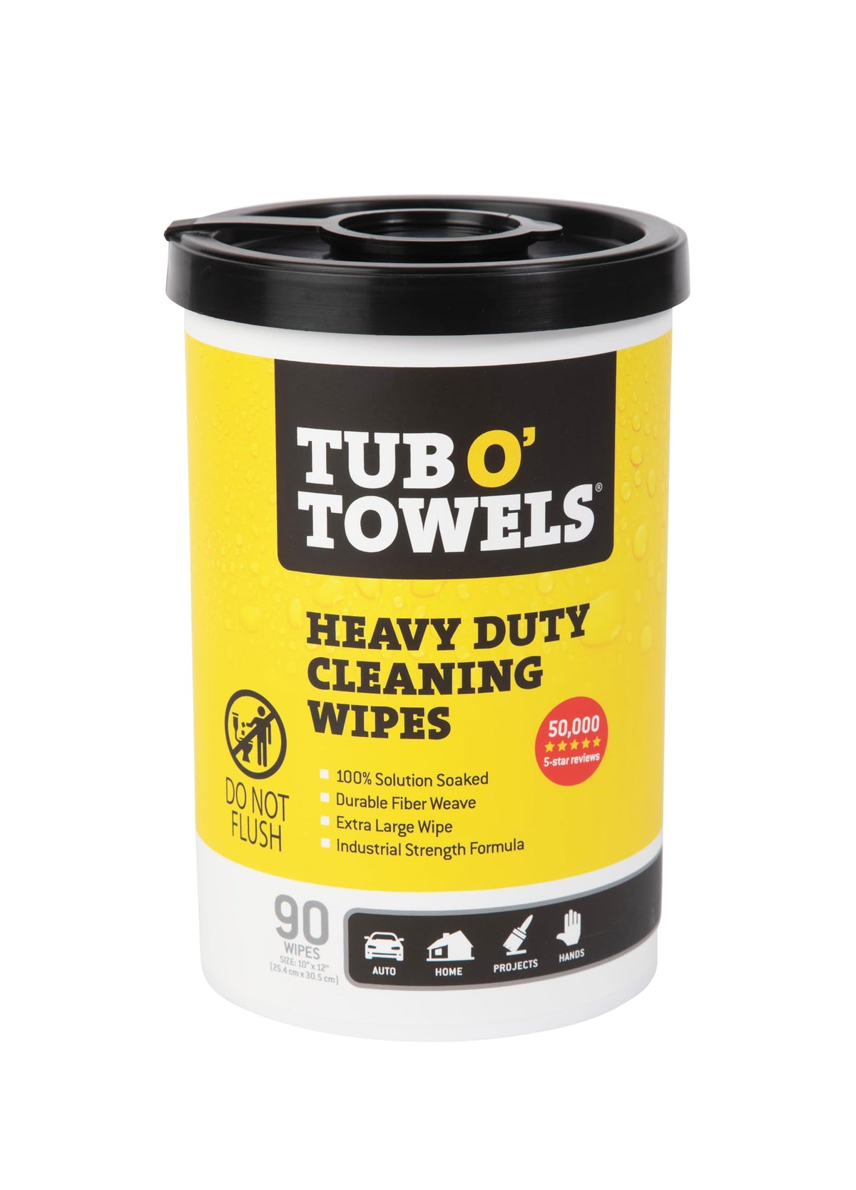 Tub O' Towels Heavy-Duty Multi-Surface Cleaning Wipes, 90-Count