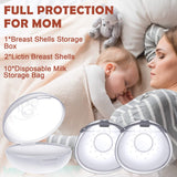 Lictin Breast Shell Breastmilk Collector for Breastfeeding-2 Pcs Silicone Breast Pad Nursing Cup Milk Saver for Nursing Moms Protect Sore Nipples Soft and Reusable with Box