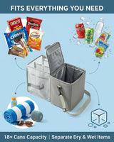 2-in-1 Cooler Organizer Insert for X Large Bogg Bag Accessories, 2-in-1 Dry-Wet Separate Tote Insert with Leakproof Cooler&Mesh Storage Bag,Bogg Bag Accessories for Beach,Camping,Picnic,Travel (Grey)