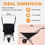 Collapsible Wheelbarrow with Flat-Free Wheel, Folding Utility Garden Cart