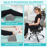 Knee Pillow for Back Sleeping | Large Half Moon Bolster Pillow for Legs, Under Knee Pillow for Sleeping on Back (20.5" x 8" x 4.5") Leg Pillow for Ankle and Foot Comfort, Machine Washable Cover, Grey