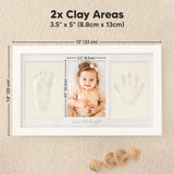 KeaBabies Baby Hand and Footprint Kit, Clay Keepsake Frame (Alpine White)