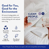 The Clean People Fabric Softener Sheets - Dryer Sheets - Softens & Removes Static Cling - Vegan Laundry Softener, Essential Oils - Lavender 240 Pack