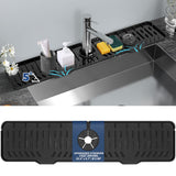 24" Splash Guard Plus Size Silicone Sink Faucet Drying Mat Handle Drip Catcher Tray Dish Sponge Holder Kitchen Accessories Protector Home Organization Gadgets Organizer