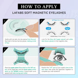 LAfabs Magnetic Eyelashes, Natural Series Magnetic lashes with applicator, Reusable Glue-free False Eyelashes, Waterproof, Lightweight Wispy lashes, Suit for Natural Makeup