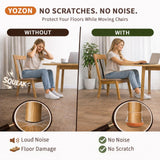YOZON Chair Leg Floor Protectors for Hardwood Floors Felt Furniture Pads Silicone Caps 32 Pack Anti-Scratch Reduce Noise Clear Round Medium Fit 3/4" to 1-3/16" (19-30mm)