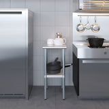 AmGood 24 in. x 15 in. Stainless Steel Work Table with Wheels | Metal Kitchen Food Prep Table | NSF