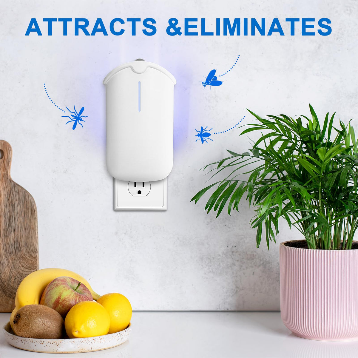 INRAGEO Flying Insect Trap & 5 Cartridges - Compatible with Refills