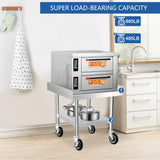 HARDURA Stainless Steel Equipment Stand Metal Prep Table with Casters 30"X 24" NSF 430 for Commercial Food Prep