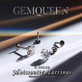 GEMQUEEN Moissanite Earrings Studs Flat Back Hypoallergenic : G23 Titanium Earring for Cartilage Internal Thread 18G Helix Tragus Conch Piercing Jewelry for Women Men D Color VVS1 1CT