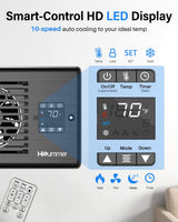 Hisummer Register Booster Fan for 4" x 10" Floor Register, Quiet 10-Speed Vent Fan Booster with Temp Sensor, 150 CFM Airflow, Improves Heating & Cooling, Remote Control, Only Fits 4x10 Duct Openings