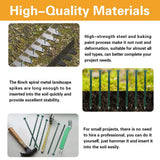 Bakulyor 100 Pack Metal Landscape Stakes, 8 Inch Artificial Grass Nails, 6 Gauge Large Landscaping Staples, Green Edging Anchor Stake for Garden Ground Lawn Paver Timber Border Weed Barrier Spikes 8"