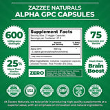 Zazzee Citicoline CDP Choline Capsules and Alpha GPC Choline Capsules