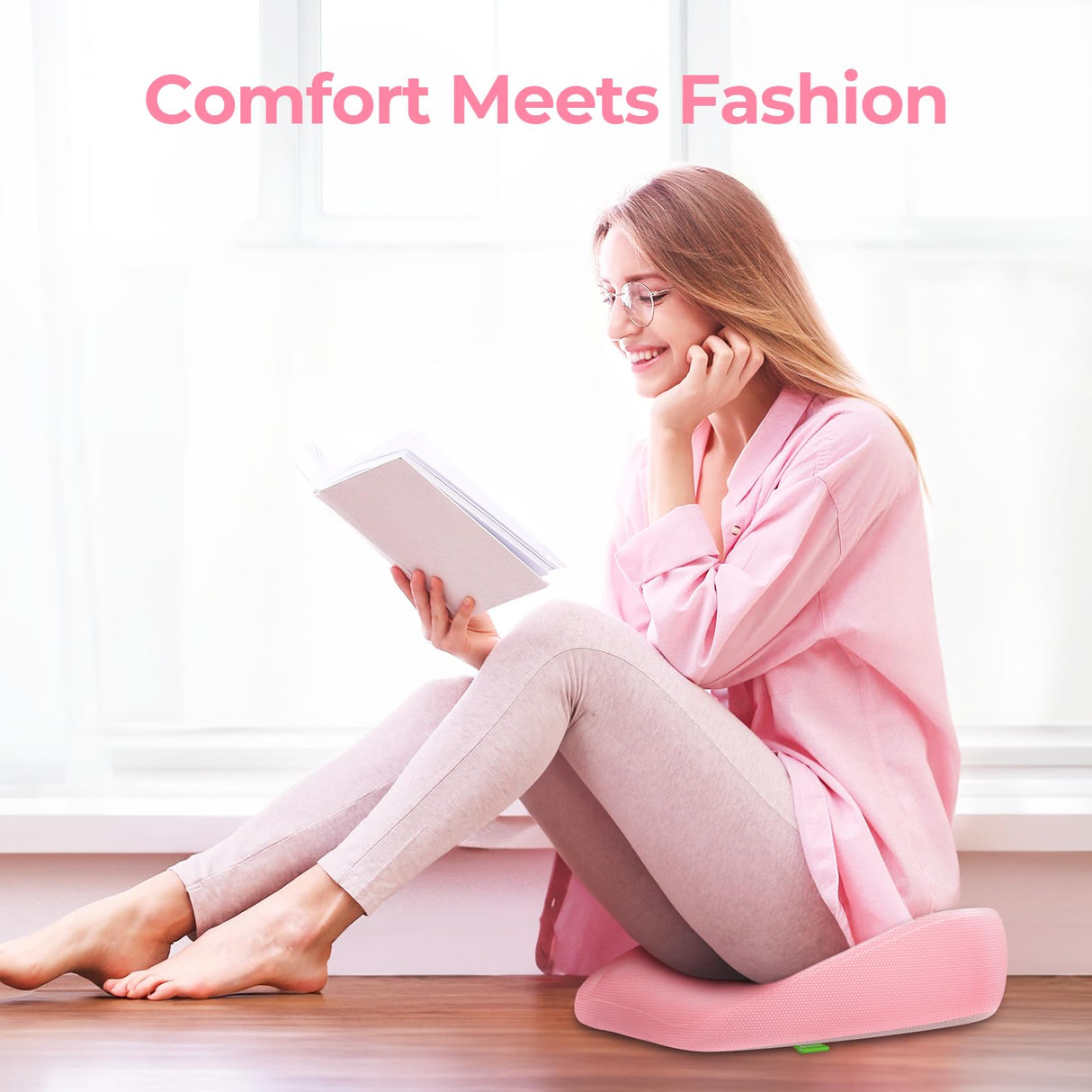 AUVON Innovative Donut Pillow Hemorrhoids Scientific Center Hole and Tailbone Cutout, Orthopedic Pain Relief Donut Seat Cushion for Coccyx, Sciatica, Postpartum Pregnancy, After Surgery Sitting Relief