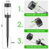 Eyrosa Solar Lights Outdoor, 12 Pack Waterproof Solar Landscape Lighting for Pathway Garden Yard Path Walkway Driveway Lawn Patio Outside Decor, Warm White