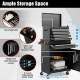 Goplus Tool Chest, 5 Drawers Rolling Tool Cabinet with Detachable Top Toolbox, Universal Lockable Wheels, Lock Bar, Protective Liner & Tool Rack, Metal Tool Storage Cart, Tool Box for Garage Workshop
