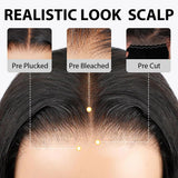 Ecibeny Glueless Wigs Human Hair Pre Plucked Pre Cut 7x4 Straight Lace Front Wigs Human Hair Closure Wigs Human Hair 180% Density Lace Front Wigs for Women 24 inch