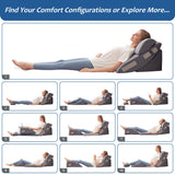 Ahpmeoa 6PCS Wedge Pillow Set for After Surgery, Back Support Pillow for Bed, Bed Wedge Pillow for Post Surgery, Back Rest Pillow for Sitting in Bed, Pillow for Back Pain Relief, Plush Grey