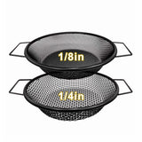 2PCS Soil Sifter for Gardening, Rock Sifter for 5 Gallon Bucket,Compost Sifter Dirt Sifter,Captures Dirt Rocks Sawdust Black Handle Upgrade Version