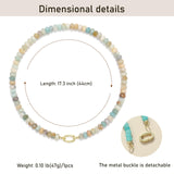 ROISE LADY Amazonite Natural Stone Beaded Necklaces for Women Boho Gemstone Bead Choker Summer Beach Vacation statement Trendy Charm Necklace