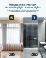 RENPHO Smart Scale with Endless Power, Solar-Powered Scale for Body Weight, No Batteries Needed, Digital Bluetooth Body Fat Scale, Body Composition Monitor with Smart App, 400 lbs-Elis Solar 1