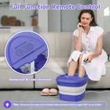 BEAUMOI Foot Spa Collapsible, Foot Bath Massager with Heat, Remote, Timer, and 24 Motorized Shiatsu Massage Balls, Foot Soaking Tub Supports Hot/Cold Water Soaking