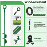 Fuuner Tree Stakes and Supports Kit, 3 Pack Spiral Tree Stakes with Straps & Turnbuckles, Tree Support Stakes for Leaning Trees and Young Trees