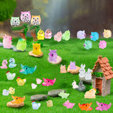 U-Zimikee 150 Pcs Luminous Mini Resin Animals Miniature Animals Figurines Tiny Little Animals Glow in Dark Small Animal Figures to Hide Mini Animals Micro Landscape Ornaments Fairy Garden Accessories