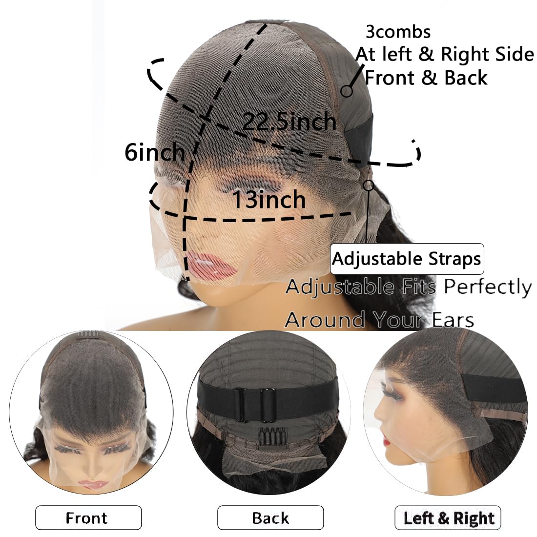 Body Wave Lace Front Wigs Human Hair 13x6 HD Lace Front Wig Human Hair Pre Plucked Body Wave Glueless Wigs Human Hair for Women