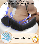 Airllantry Seat Cushion, Memory Foam Pressure Relief Coccyx Cushion for Tailbone Pain, Extra-Large Butt Pad for Office Chair, Car Seat, and Gaming Chair Pain Relief, Extra Cover