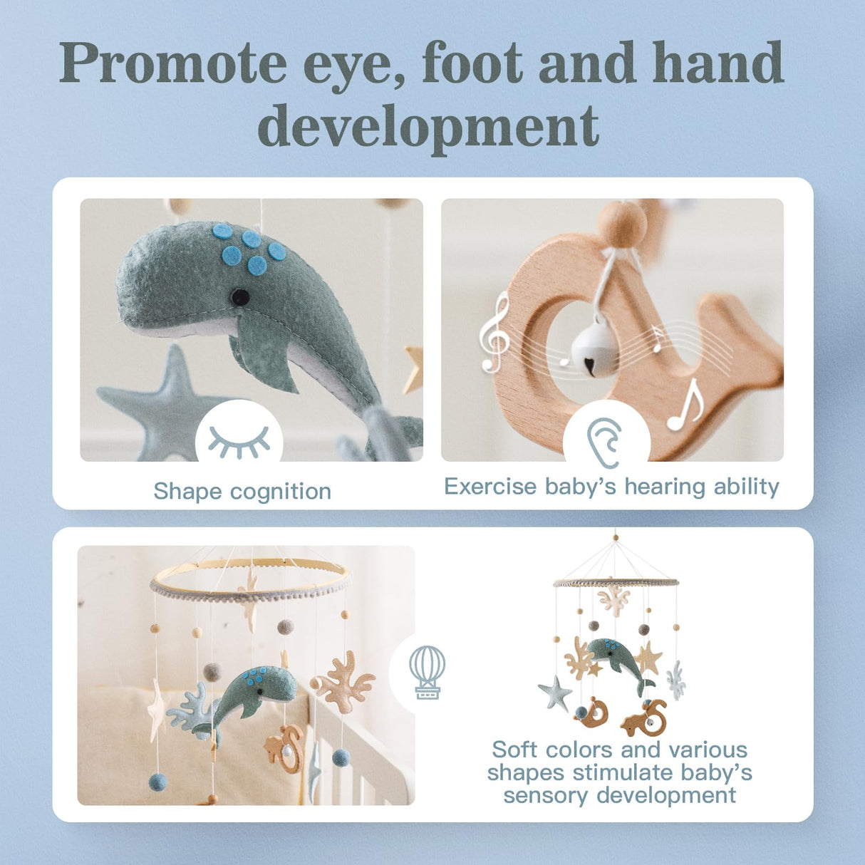 let's make Crib Mobile for Baby Boys Girls Ocean Whale Nursery Mobile Gender Neutral Baby Mobile Handmade Ceiling Mobile Best Gifts for Christmas Birthday Baby Shower