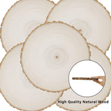 Prsildan 4 Pack Large Wood Circle Slices, 8 to 10 Inches DIY Unfinished Wood Table Centerpieces, Natural Rustic Round Crafts for Indoor Christmas Wedding Party Décor