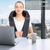 Mirakel Shiatsu Neck & Back Massager with Heat - Deep Tissue Neck, Back & Shoulder Pain Relief - Ergonomic Design Shoulder Massager, Electric Kneading Whole Body Massage Pillow Gifts for Women, Men