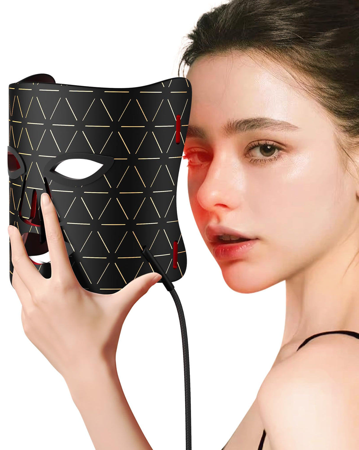 FOLOKE LED Light Therapy Face Mask, Red Light for Skin Rejuvenation, Blue for Relief and Repair, Enhanced Skin Restoration and Double Rejuvenation Effect