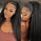Kinky Straight Bundles Yaki Straight Human Hair Bundles Natural Black Color 100% Unprocessed Brazilian Virgin Hair Kinky Straight Human Hair For Black Women (20 22 24)