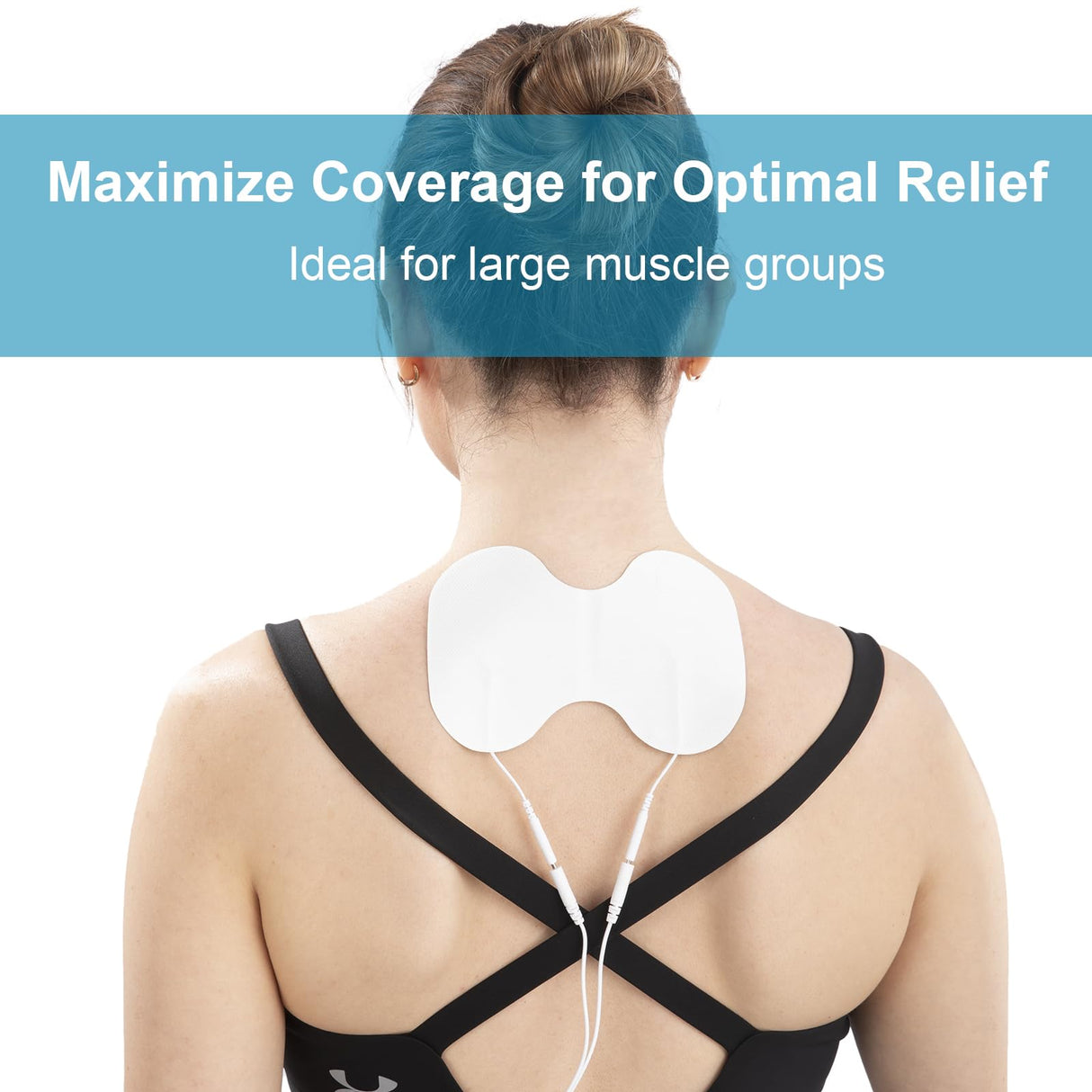 DOMAS TENS Unit Electrode Pads (XL) - 4x6 Inch for Back Pain Relief- Compatible with TENS 7000 and Other 2mm Pin Units - Reusable & Latex-Free