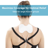 DOMAS TENS Unit Electrode Pads (XL) - 4x6 Inch for Back Pain Relief- Compatible with TENS 7000 and Other 2mm Pin Units - Reusable & Latex-Free