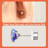 GUIJUEYE Implant Grade Titanium Evil Eye CZ Earrings for Sensitive Ears