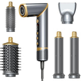 Easywave Air Wrap Hair Styler: Flexible 5 in 1 Styling & Drying System, Professional Hot Air Brush Set for Fast Drying, Curling, Volumizing, Smoothing & Styling, Oval Brush, Concentrator