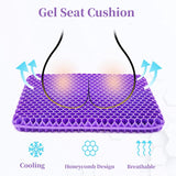 Gel Seat Cushion for Long Sitting, Double Thick Office Desk Home Wheelchair Seat Cushions for Back Hip Sciatica Tailbone Pain Sore Pressure Relief, Gel Cooling Game Chair Pads for Car Truck Driver