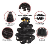 Katspon 12A Human Hair Bundles 20 22 24 26 Inch Body Wave 100% Unprocessed Brazilian Virgin Hair 4 Bundles Deals Human Hair Extensions Quick Weave Bundles Human Hair Natural Black