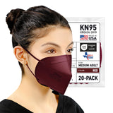 AccuMed KN95 Face Mask Made in USA , KN95 Mask Disposable Particulate Protective Mask, GB2626-2019, Protection Against Dust, Pollen and Haze (20 pcs) (Earloop) (Model: E95M) Navy