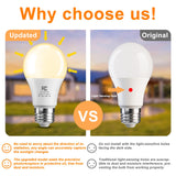 TJOY Dusk to Dawn Light Bulbs Outdoor, Light Sensor LED Light Bulb, Automatic on/Off Photocell Bulb for Outdoor Porch Lighting, 60W Equivalent, Energy Efficient 9W, Soft White 2700K,E26 Base, 4 Pack