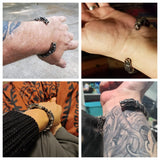 TURTLEDOVE Viking Wolf Fenrir Bangle - Adjustable Stainless Steel Norse Scandinavian Torc