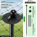 Garden Stakes for Netting, Heavy Duty Metal Garden Poles for Netting Support, Black Powder Coated Steel Frame for Fencing, Plant & Crop Protection(4 Pack,6.8 ft)