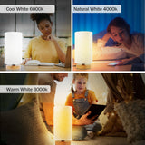 6.3in Bedside Table Lamp for Bedroom, Minimalist Nightstand Lamp with Round Fabric Linen Shade,Study Reading Desk Lamp for Kids Room, Night Table Lamp for Living Room, College Dorm, Home, Office