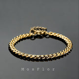 MosFlor Gold Cross Bracelets for Men, Mens Gold Bracelet Set Stainless Steel Cuban Link Chain Bracelets Stack Gold Jewelry Men's Accessories Gifts for Men Dad Him Husband Son Boyfriend