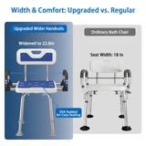 Shower Chair for Seniors Elderly Handicap Disabled Or Bariatric Adults Heavy Duty 500 Lbs Adjustable Stool with Arms and Back Bench Seat for Inside Shower Stall and Bathroom Bath Tub Chairs