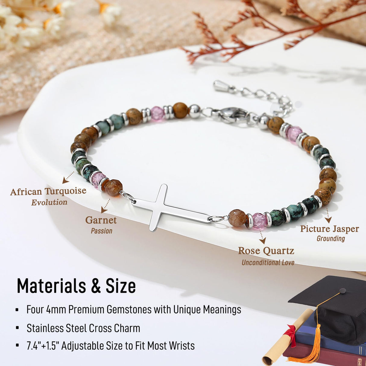 Graduation Gift for Her, High School College Graduation Bracelet