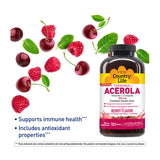 Country Life Acerola Vitamin C Complex, 500mg, Chewable Berry Flavored Wafers, Supports Immune Health, 180 Wafers, Certified Gluten Free by GFCO , Certified Vegan by AVA